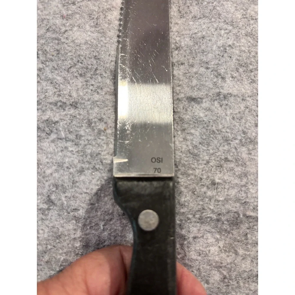 VTG Stainless Steele Full Tang Steak Cutting Knives Black Handle 9.5